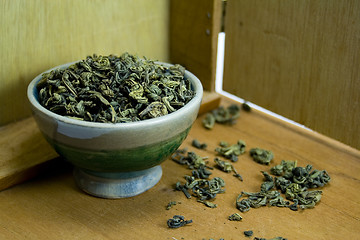 Image showing bowl of green tea