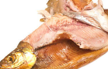 Image showing smoked fish on white