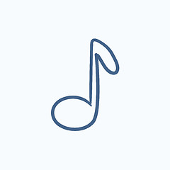 Image showing Music note sketch icon.