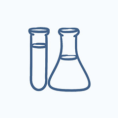 Image showing Test tubes sketch icon.