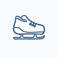 Image showing Skate sketch icon.