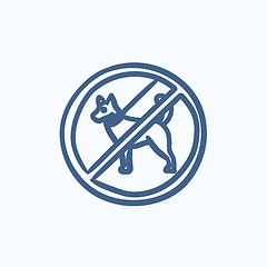Image showing No dog sign sketch icon.