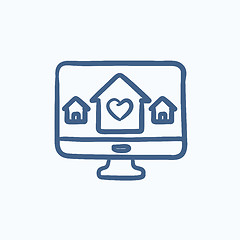 Image showing Smart house technology sketch icon.
