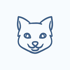 Image showing Cat head sketch icon.