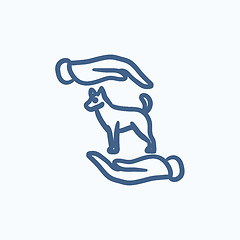 Image showing Pet care sketch icon.