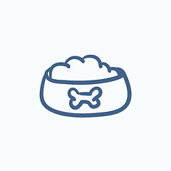 Image showing Dog bowl with food sketch icon.