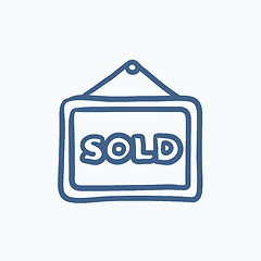 Image showing Sold placard sketch icon.