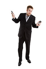 Image showing Busy caucasian businessman
