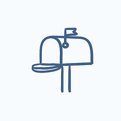 Image showing Mail box sketch icon.