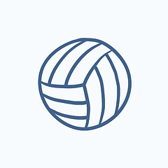 Image showing Volleyball ball sketch icon.