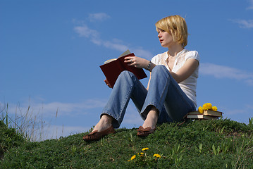 Image showing worried female student