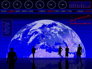 Image showing Abstract modern and/or futuristic stock and market chart scenario