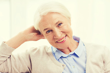 Image showing happy senior woman face at home