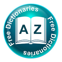 Image showing Free Dictionaries Indicates Without Charge And Educate