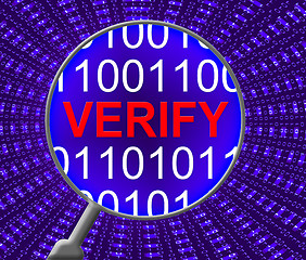 Image showing Verify Security Represents Genuine Computer And Encryption