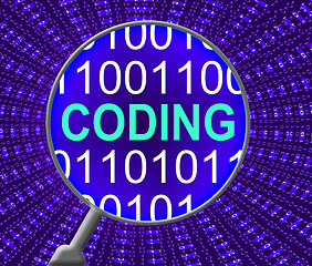 Image showing Data Coding Shows Database Cryptology And Monitor