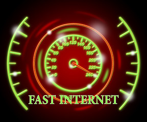 Image showing Fast Internet Indicates Web Site And Action