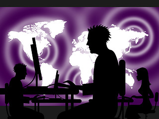 Image showing Man Using Internet Indicates Web Site And Pc