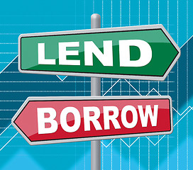 Image showing Lend Borrow Means Bank Displaying And Sign