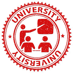 Image showing University Stamp Indicates Educational Establishment And Academy