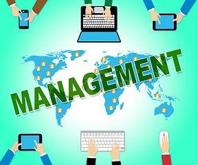 Image showing Business Management Represents Corporate Online And Manager