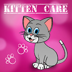 Image showing Kitten Care Means Looking After And Loving Cats