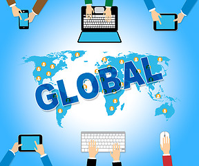 Image showing Global Business Represents Web Site And Biz