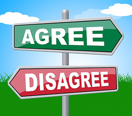 Image showing Agree Disagree Means All Right And Ok