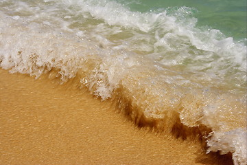 Image showing Sand beach , sea, waives