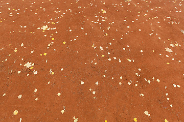 Image showing Red gravel in park  