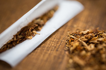 Image showing close up of marijuana or tobacco cigarette paper