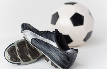 Image showing close up of soccer ball and football boots