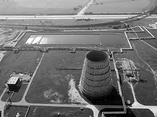 Image showing Aerial view of a power plant