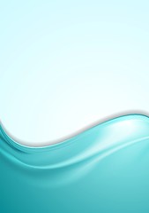 Image showing Abstract smooth wavy turquoise flyer design