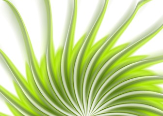 Image showing Green swirl wavy beams abstract background