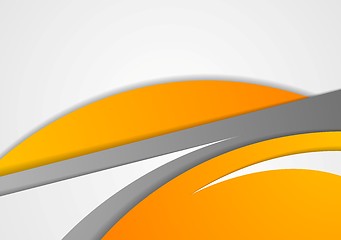 Image showing Abstract corporate orange grey wavy background