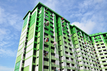 Image showing Green building with blue sky