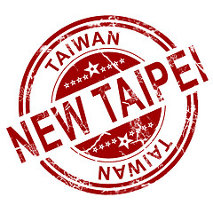 Image showing Red New Taipei stamp 