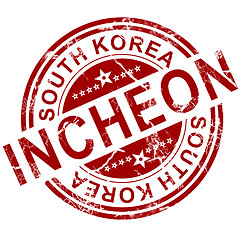 Image showing Red Incheon stamp 