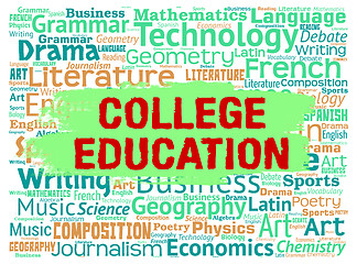 Image showing College Education Indicates Schooling Learned And Courses