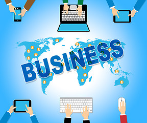 Image showing Business Online Represents Web Site And Commerce