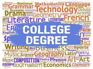 Image showing College Degree Means Word Graduation And Learning