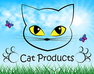 Image showing Cat Products Indicates Puss Buy And Shopping