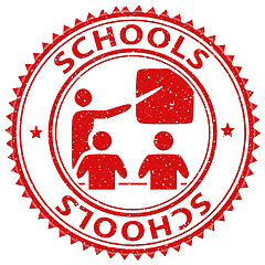 Image showing Schools Stamp Represents Learning Educated And Study