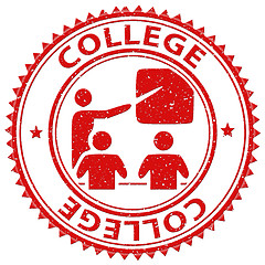 Image showing College Stamp Indicates Learned Tutoring And Education