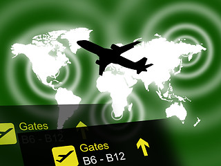 Image showing International Flight Indicates Globalisation Transport And Trave