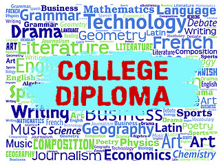 Image showing College Diploma Means Bachelors Educate And Learning