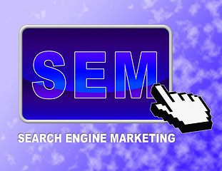 Image showing Sem Button Shows Web Marketing And Advertising