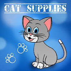 Image showing Cat Supplies Indicates Puss Products And Goods