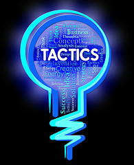 Image showing Tactics Lightbulb Represents Strategy Schemes And Approach